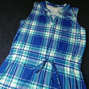 Sleeveless Blue and Turquoise Dress size Med